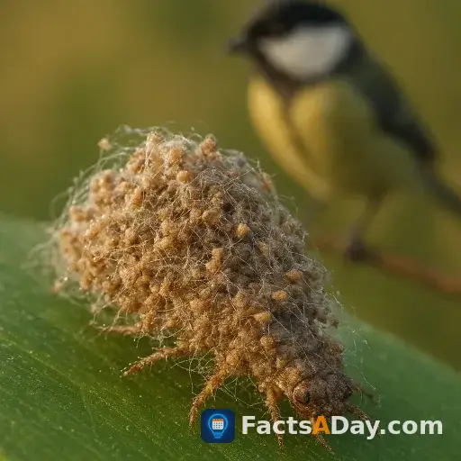 Lacewing larvae wear corpses to deter birds