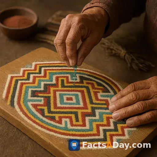 Navajo-sandbilder heilen mit temporärer kunst