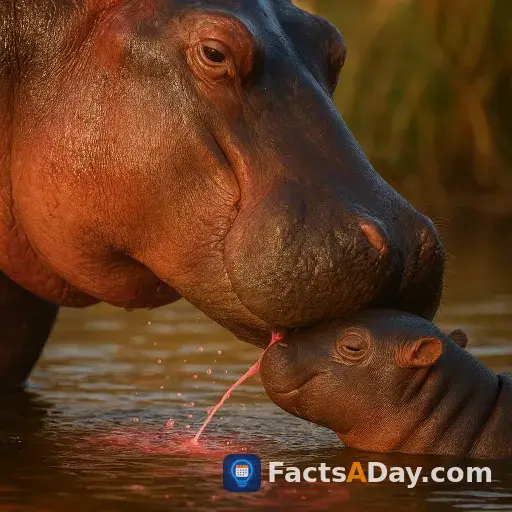 Hippopotamus milk is bright pink