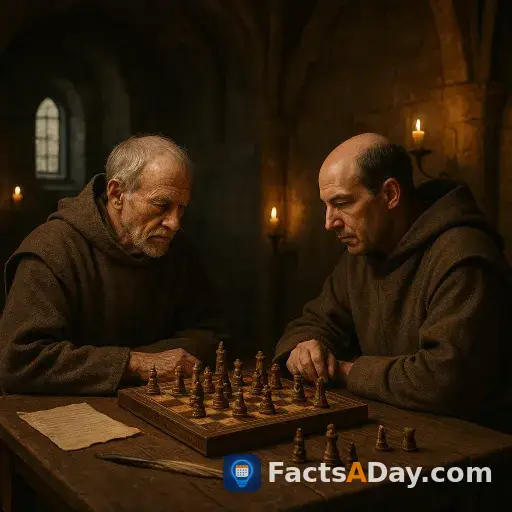 The first recorded chess game was played by monks