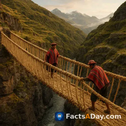 Inca bridges were woven from grass