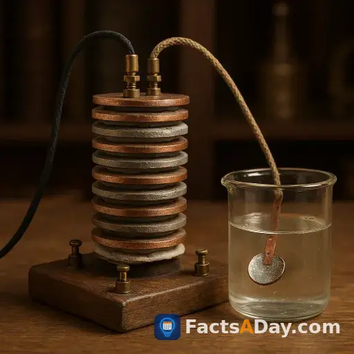 The first battery powered a metal plating experiment
