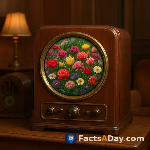 La primera transmisión de televisión a color mostró un jardín de flores