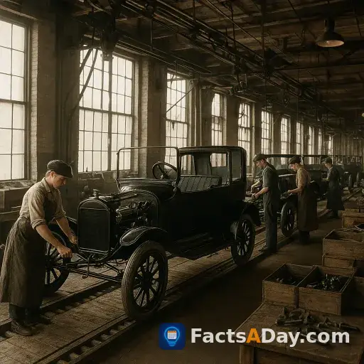 El primer ford modelo T fabricado en cadena de montaje en 7 horas