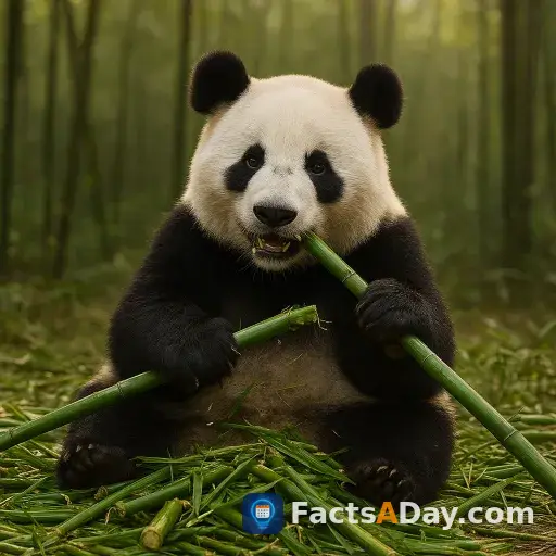 Les pandas géants mangent 18 kg de bambou chaque jour