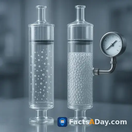 Squeezing a gas boosts its pressure dramatically