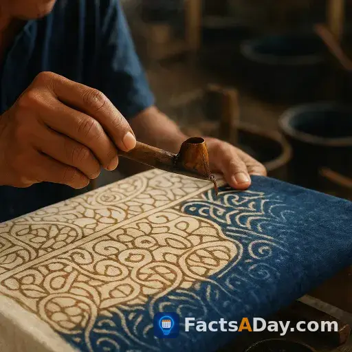 Javanisches Batik verwendet Wachs, um Farben abzuweisen