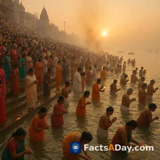Millionen baden jährlich im heiligen Ganges