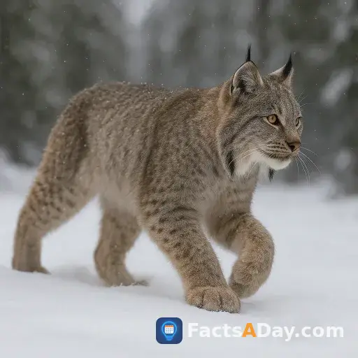 Las patas del lince son raquetas de nieve naturales