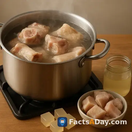 Gelatin comes from boiled animal parts