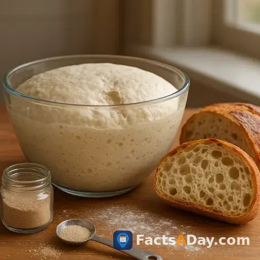 Yeast makes bread rise with tiny gas bubbles