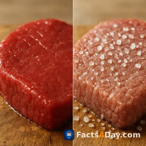 Salt preserves meat by drying it out