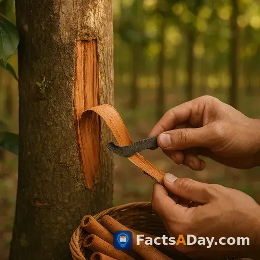 Cinnamon comes from tree bark harvested annually