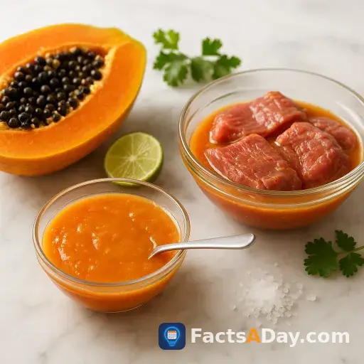 Papaya enzymes tenderize meat naturally