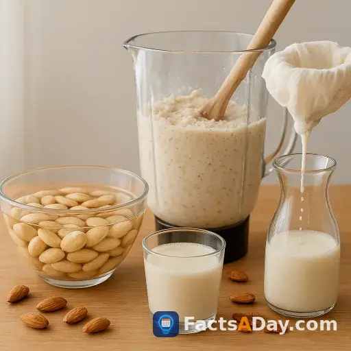 Almond milk comes from soaked ground seeds