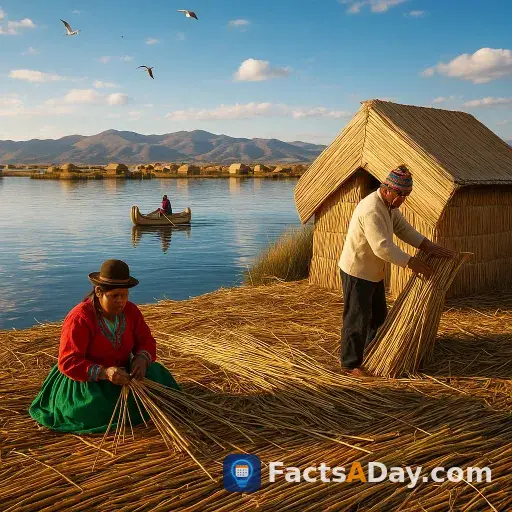 Titicaca Gölü, insanlar tarafından inşa edilen yüzen adalara ev sahipliği yapıyor