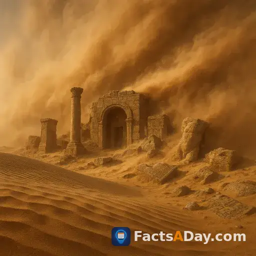 Sandstorms both bury and preserve ancient ruins