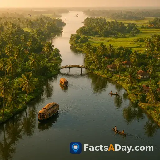 Keralas backwaters sind ein riesiges Binnenwassernetz