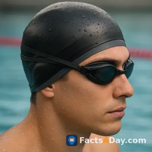 Olympische Schwimmer tragen zwei Kappen für den sicheren Halt ihrer Brillen