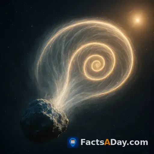 Un cometa gigante entró en erupción con forma de caracol brillante