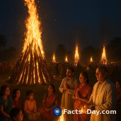 Riesige Gemeinschaftsfeuer in ganz Indien symbolisieren den Sieg des Lichts über die Dunkelheit