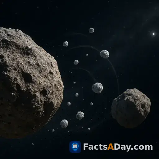 Asteroiden spielen fangen mit Gesteinsbrocken wie langsame kosmische Schneebälle