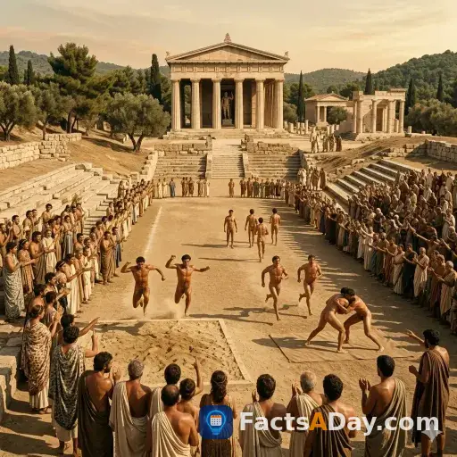 Ancient Greek athletes competed entirely in the nude to honor Zeus