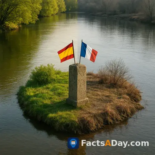 A wandering border between Spain and France swaps every six months