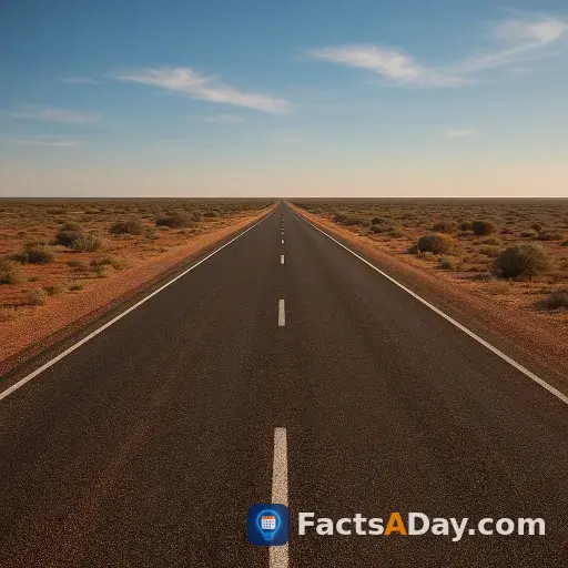 A highway in Australia that stretches for nine hundred miles straight