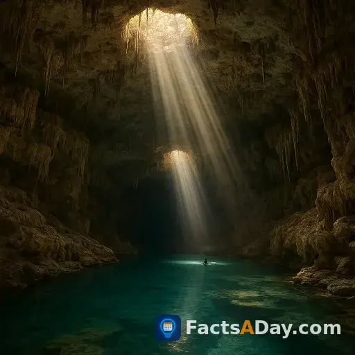 A massive underground river flows beneath the Yucatan Peninsula