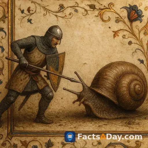 Medieval knights often fought giant snails in the margins of manuscripts