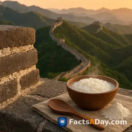 The Great Wall of China was partially held together by sticky rice