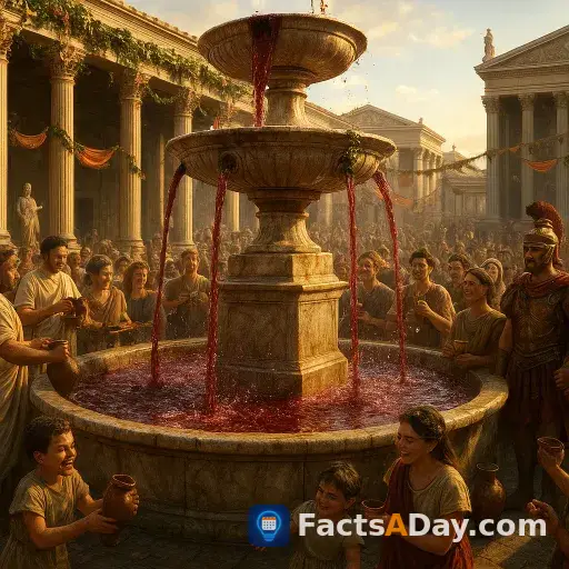 Ancient Romans built public fountains that provided free wine during festivals