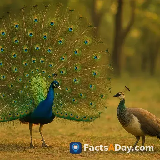 Los pavos reales abren la cola solo para exhibiciones de apareamiento
