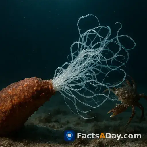 Los pepinos de mar usan hilos pegajosos como arma