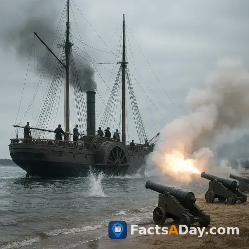 The first shots of the American Civil War were fired at a merchant ship in 1861