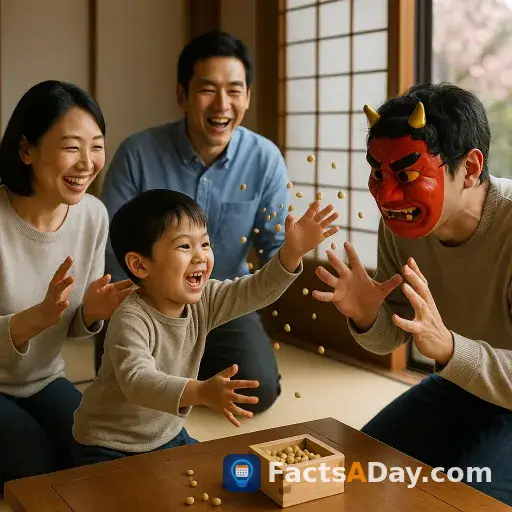 Familien in Japan werfen heute geröstete Sojabohnen, um böse Geister für das Jahr zu vertreiben
