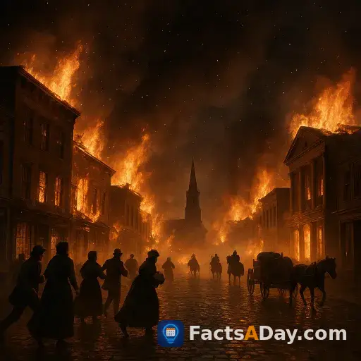 In 1865, a massive fire destroyed Columbia as Confederate forces abandoned the city