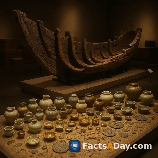 A 2011 exhibition revealed a 9th-century shipwreck carrying 60,000 Tang dynasty treasures found in Singapore