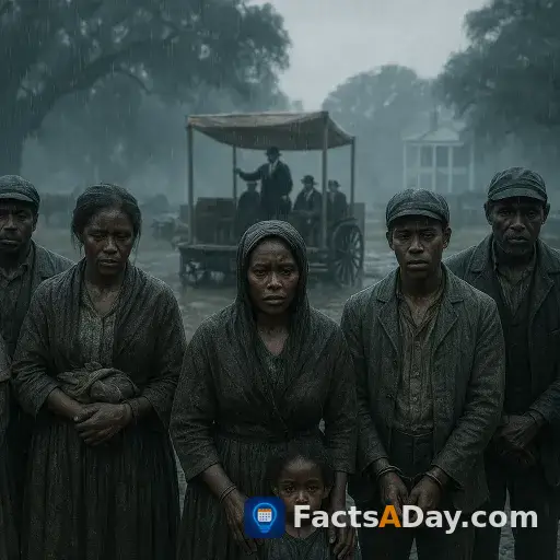 A weeping rainstorm marked the end of America's largest slave auction in 1859