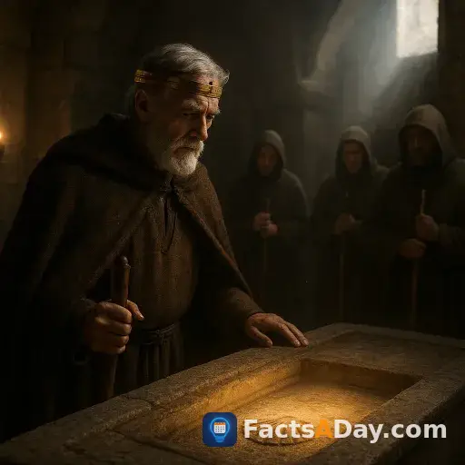 A king who reigned for fifty years died in 842 after founding a famous pilgrimage site