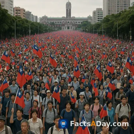 2005년, 수십만 명의 사람들이 주권을 지키기 위해 타이베이에서 행진했습니다