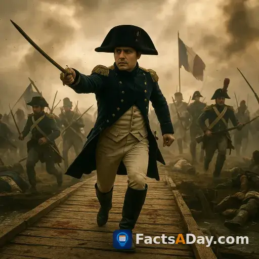Napoleón ganó el apodo de 'El pequeño cabo' tras una audaz carga en un puente en 1796