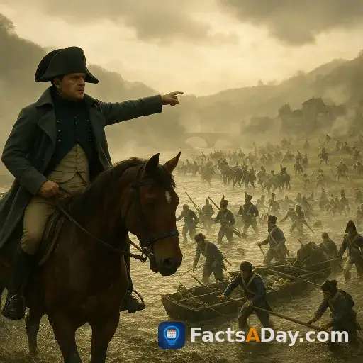 Napoleón obligó a un ejército a retirarse al cruzar un río en 1796