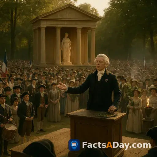 In 1794, Robespierre launched a state religion to replace Christianity during the revolution