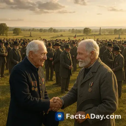 En 1913, 50,000 antiguos enemigos de la Guerra Civil se dieron la mano en el campo de batalla de Gettysburg