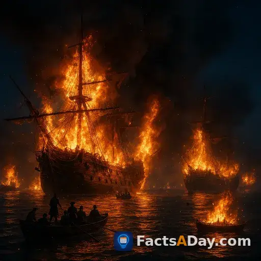 Una batalla naval de 1770 vio a una flota rusa aniquilar la marina otomana en una noche