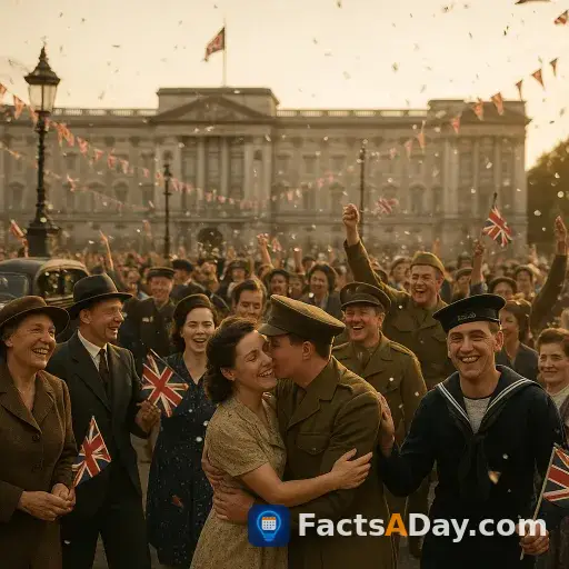 1945年、イギリスは第二次世界大戦の決定的な終結を祝いました
