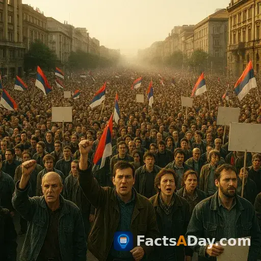En 1999, decenas de miles de manifestantes se reunieron para exigir la renuncia de un líder