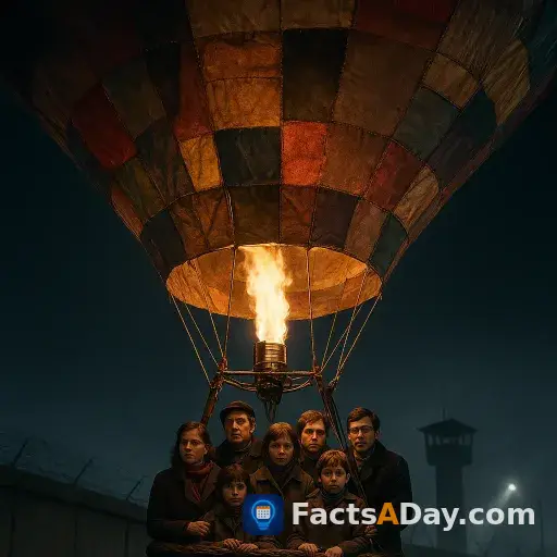 Una familia construyó un enorme globo aerostático para sobrevolar el Muro de Berlín en 1979